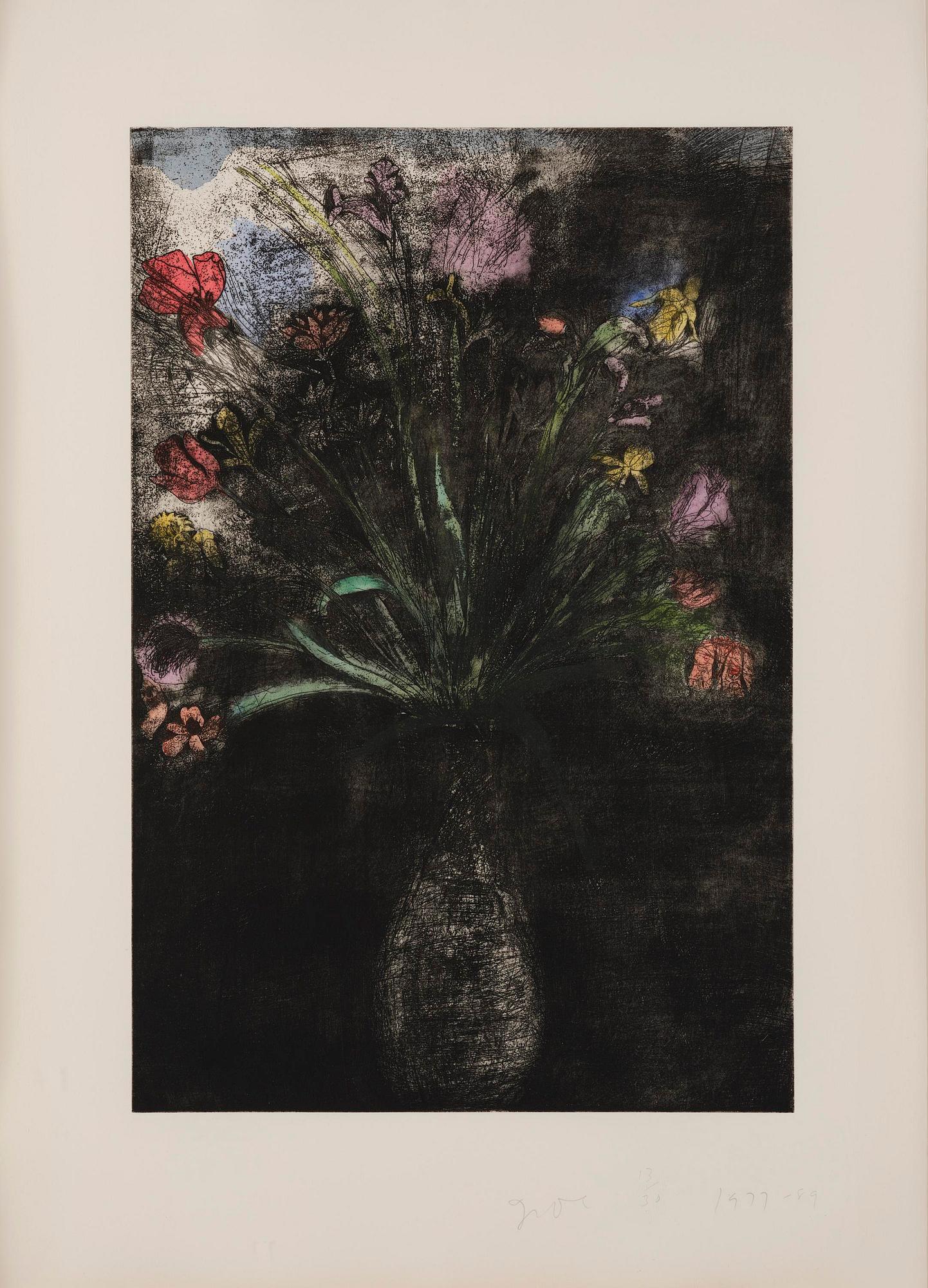 Jim Dine, "Hand-Colored Flowers II".