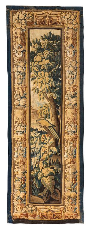 A tapestry, "Verdure", tapestry weave, "entre-fenêtre", Aubusson around 1700-first half of the 18th century.