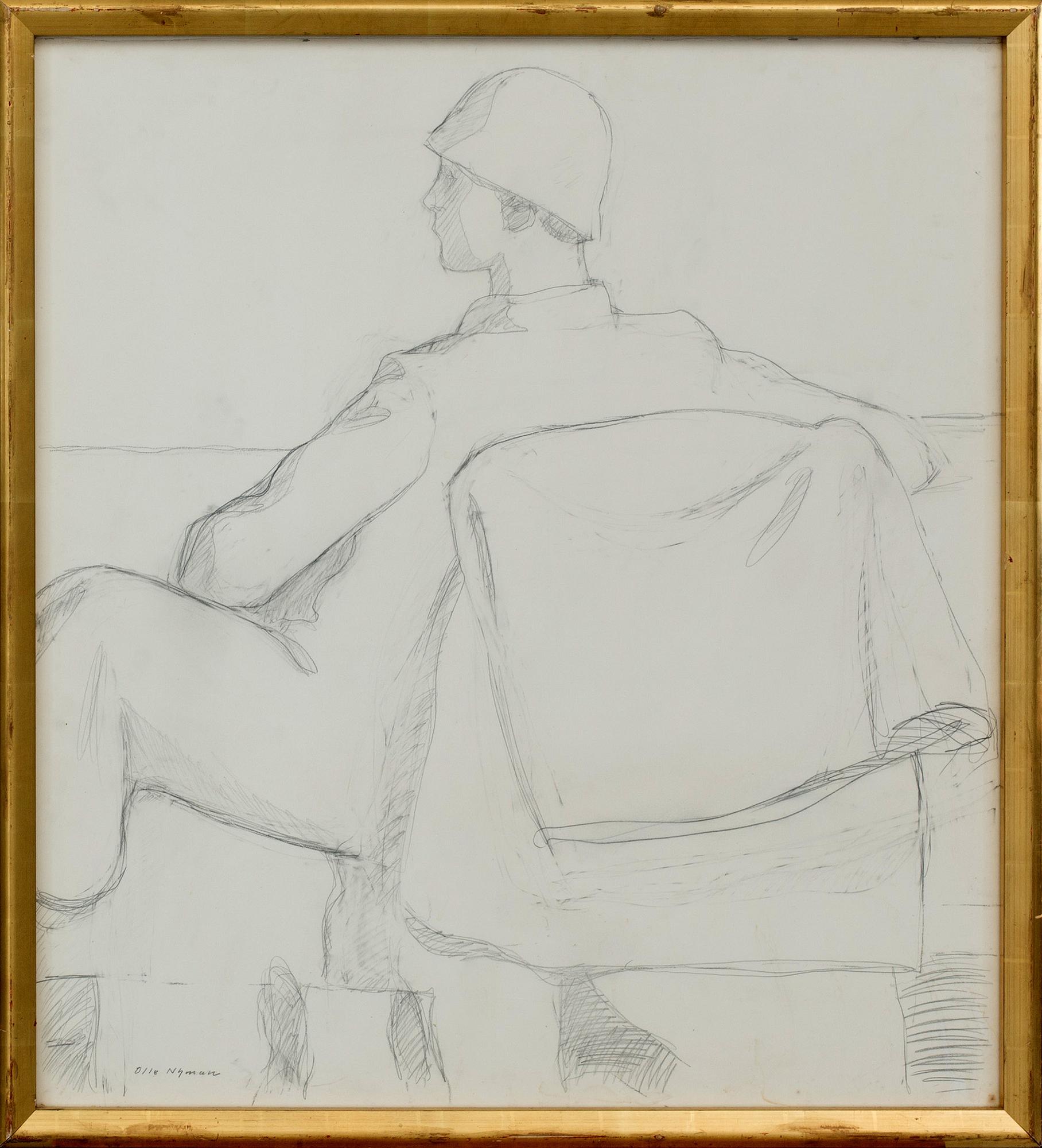 OLLE NYMAN, teckning, signerad.