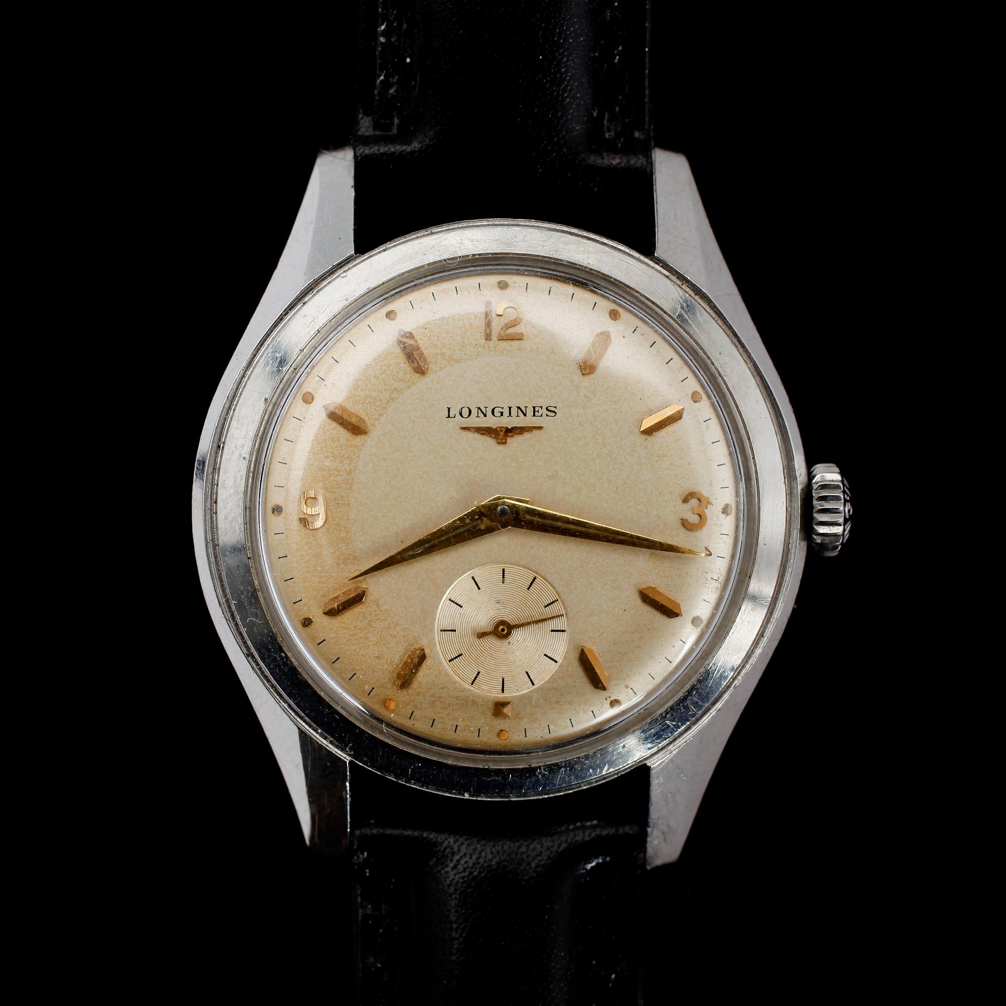 ARMBANDSUR, stål, Longines, 1900-talets mitt.