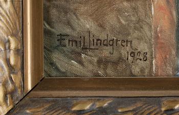 EMIL LINDGREN, olja på duk. Sign o dat 1928.
