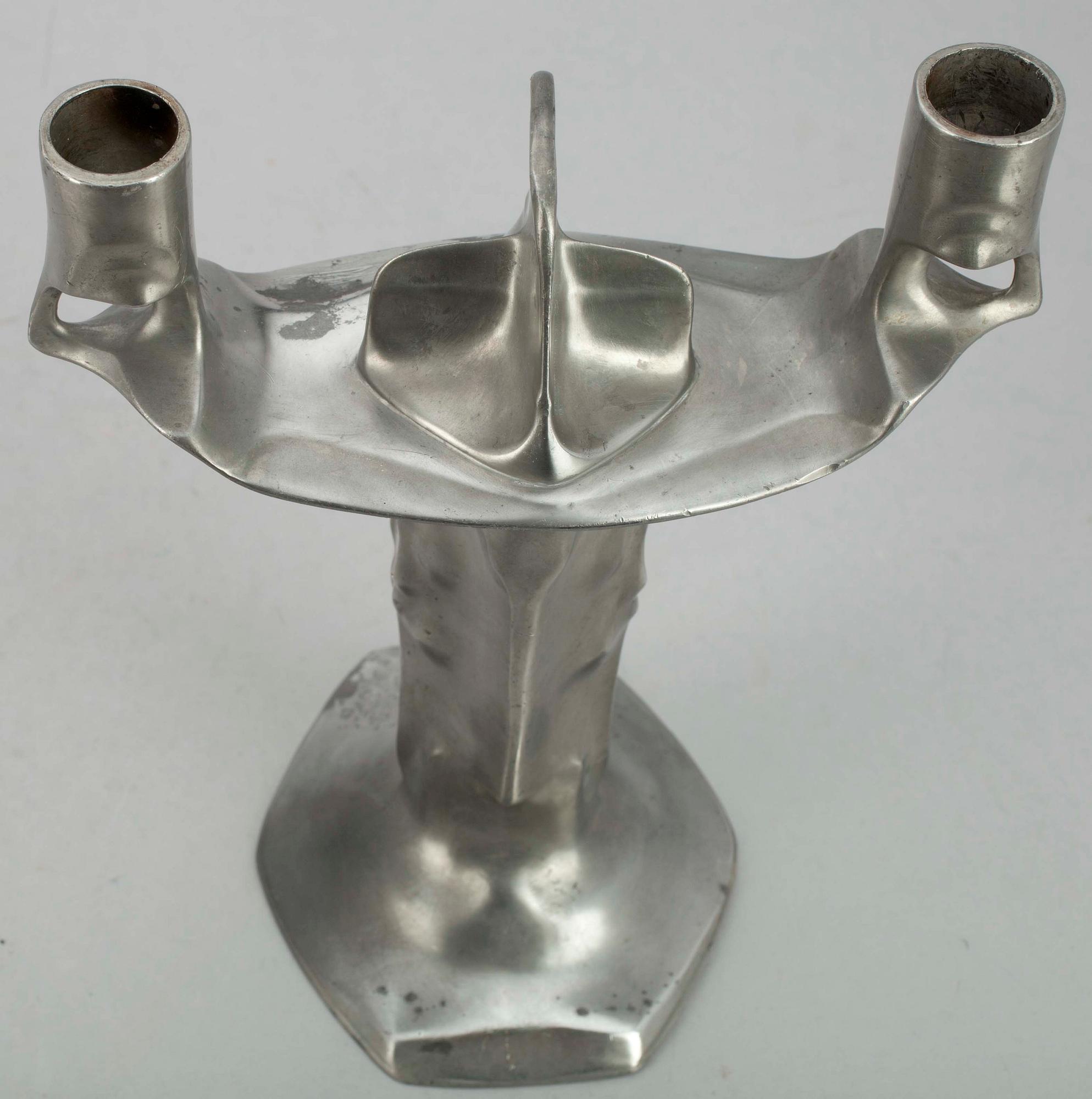 LJUSSTAKE, tenn, Hugo Leven, Kayserzinn 4531, Tyskland, 1900-talets början.