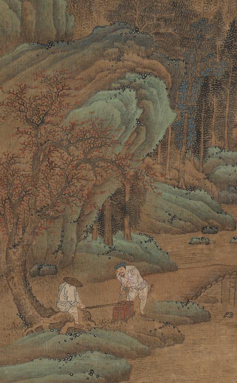 A hanging scroll in the style of Qiu Ying (c. 1494-1552), Qing Dynasty, 18/19th Century.