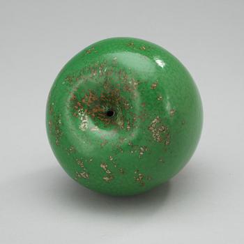 A Hans Hedberg faience apple, Biot, France.