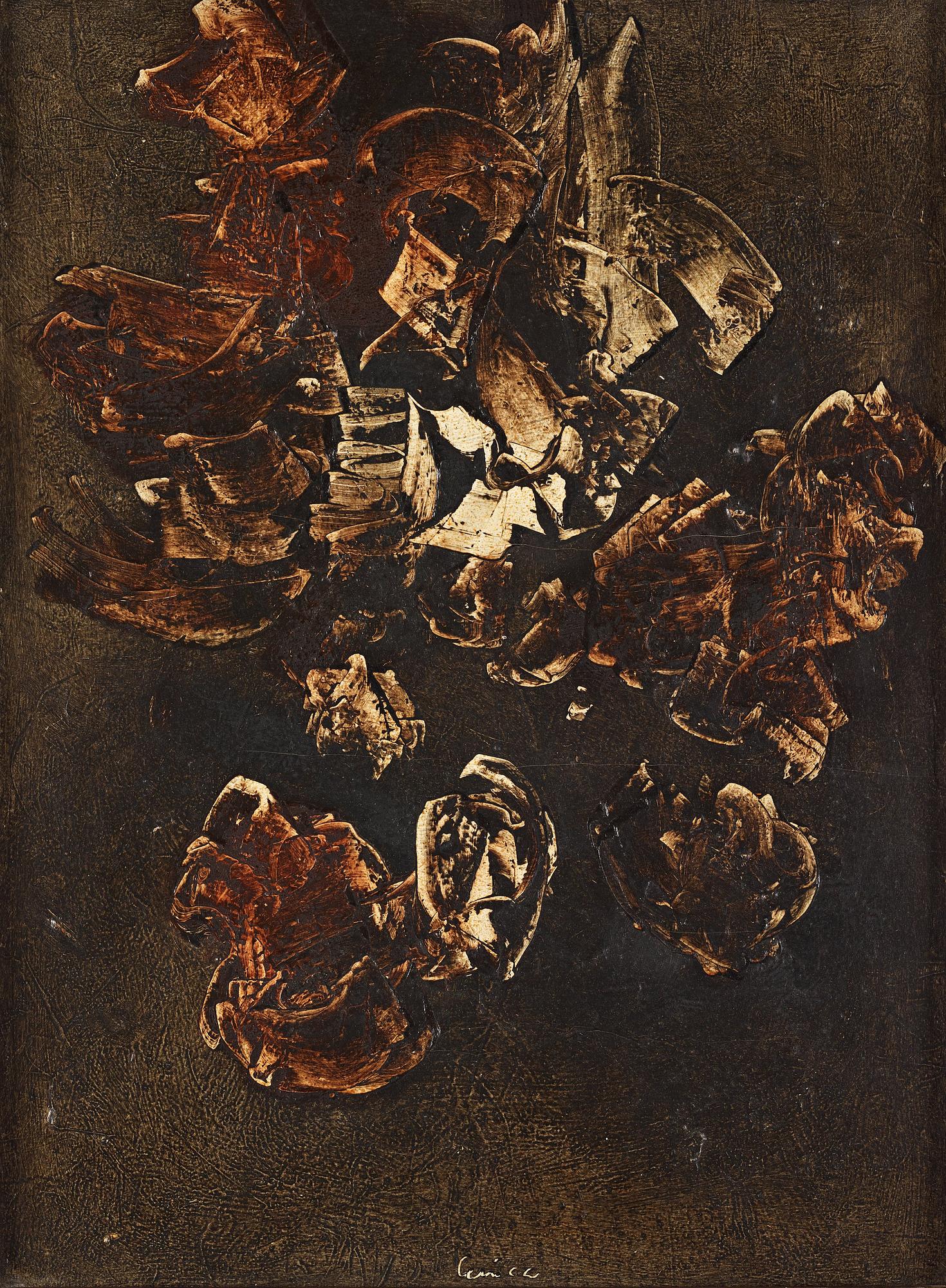 Alfred Lenica, oil on canvas, Signed Lenica, and on verso signed A Lenica and dated Warsawa 1961.