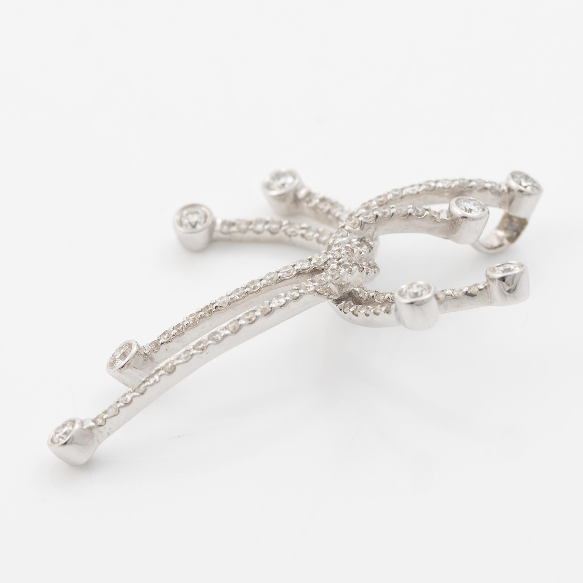 Pendant, 18K white gold with brilliant-cut diamonds.