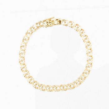 Bracelet, 18K gold, T Berghman Stockholm 1960, textured curb link.