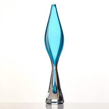 Vicke Lindstrand, a unique glass vase, Kosta, Sweden 1950s.