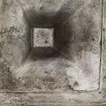 Johan Petter Fagerström, A pair of pewter candlesticks from Kalmar, 1823.