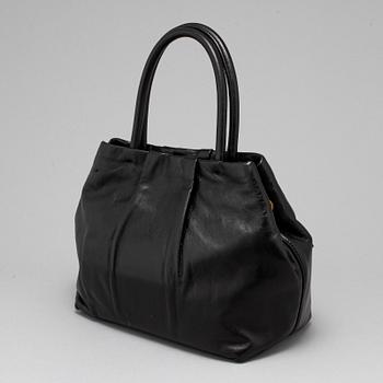 PRADA, black leather bag.