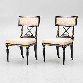 A pair of late-Gustavian chairs, Stockholm, Sweden, around 1800.