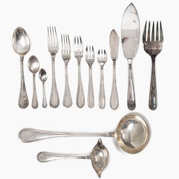 Christofle, an 111-piece silver-plate 'Rubans' flatware set, Frnce, 20th century.