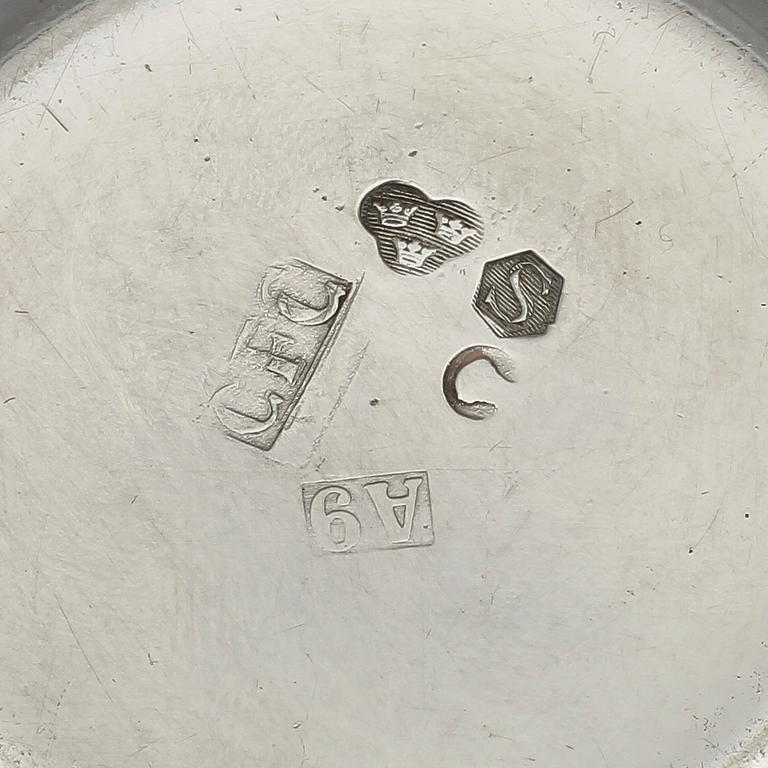 PARTI SILVER, 2 delar, CF Carlman o Per Sköld, Sverige, 1950-tal. Tot vikt 137 g.