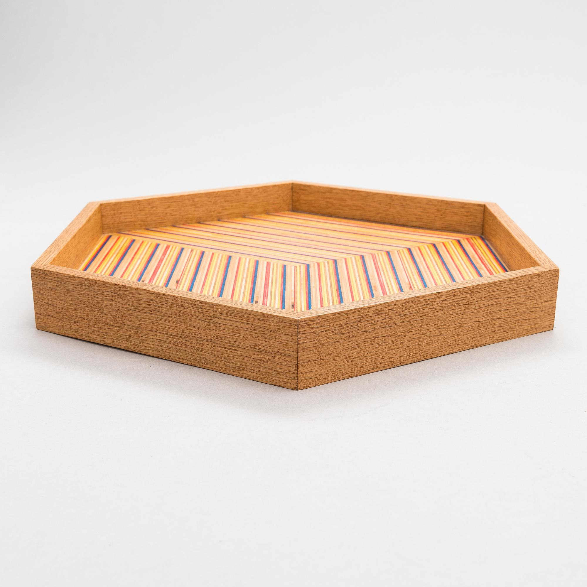ALEKSI PUUSTINEN, 'Hexagon Tray', signed.