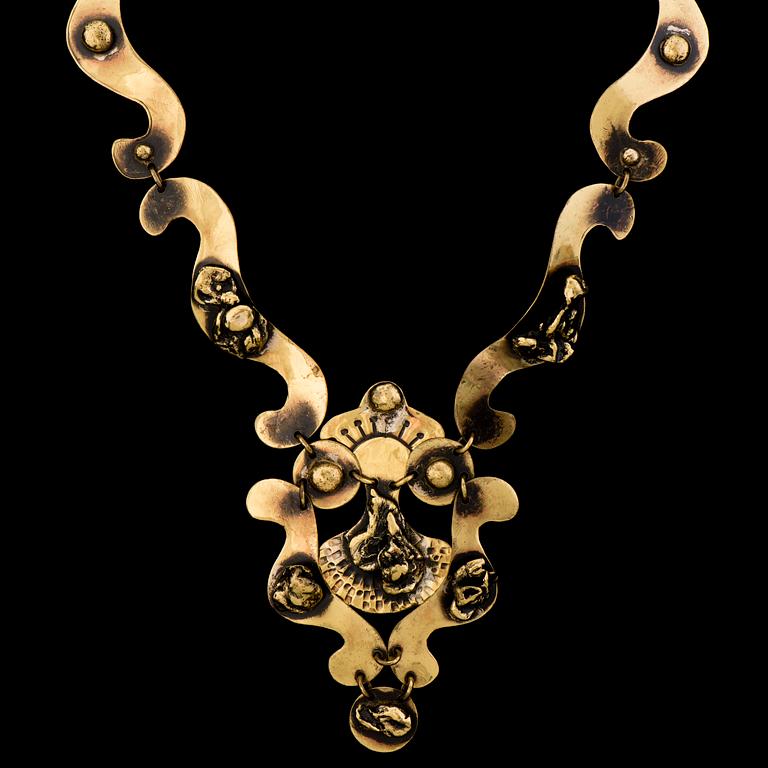 SEPPO TAMMINEN, NECKLACE, brass, 1970s.