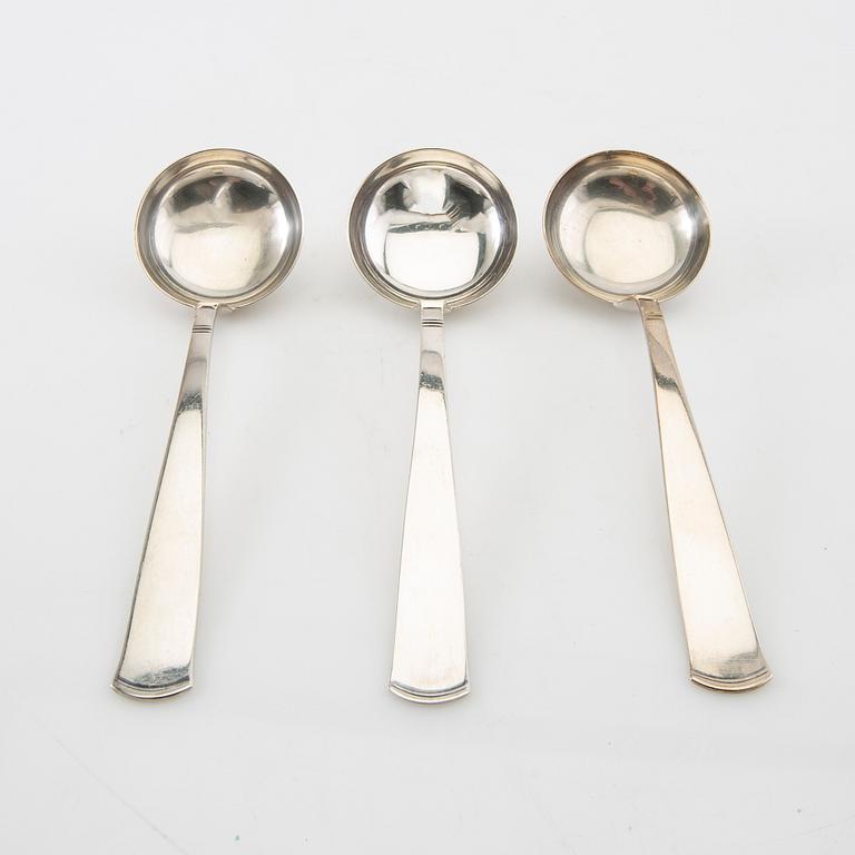 Jacob Ängman, bouillon spoons 12 pcs. "Rosenholm" silver GAB Stockholm 1956.