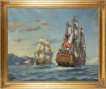 Unidentified artis, 'Orlogsskibet Christian d VII'.