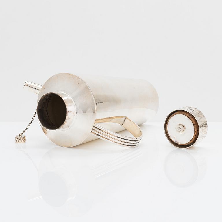 A silver cocktail shaker, Hopeatehdas,, Helsinki 1950.