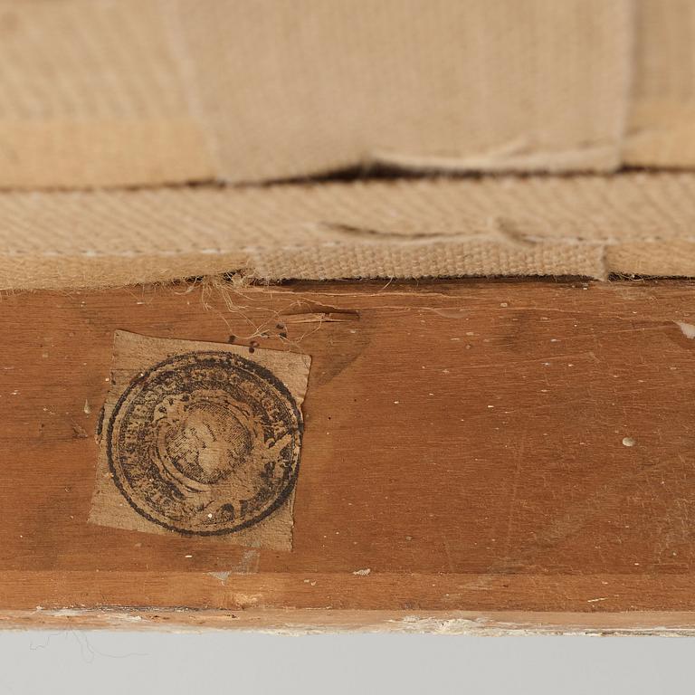 A pair of Gustavian late 18th century armchairs by Johan Erik Höglander (master in Stockholm 1777).