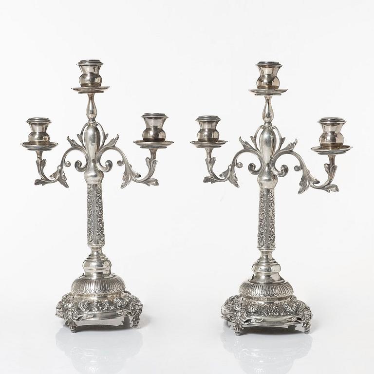Kandelabrar, ett par, silver, 1900-tal.