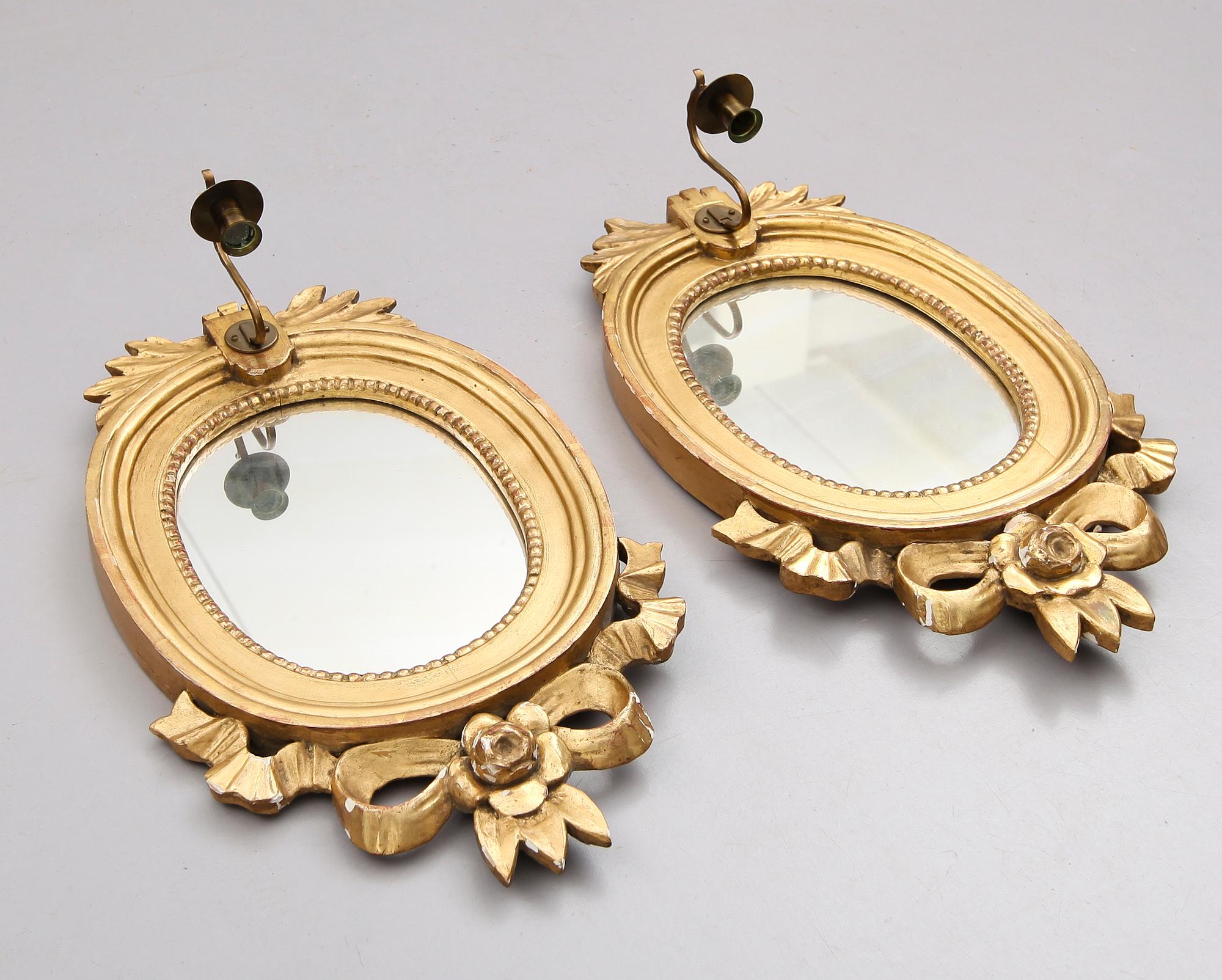SPEGELLAMPETTER, 1 par, gustaviansk stil, 1800-/1900-tal.