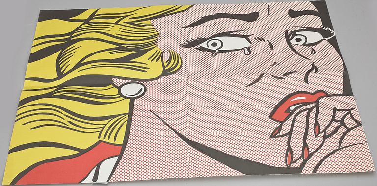 ROY LICHTENSTEIN, "Crying girl" mailer, affisch, för Leo Castelli, New York, 1963.
