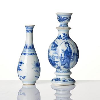 A group of four blue and white miniatures, Qing dynasty, Kangxi (1662-1722).