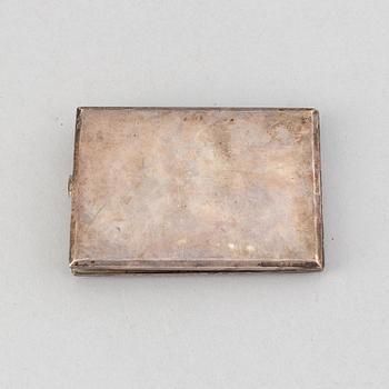 A Viennese silver cigarette case with a minature painting, Austria, around the year 1900.