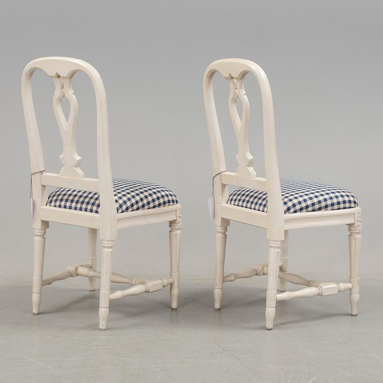 STOLAR, sex stycken, gustaviansk stil, "Hallunda", ur IKEA:s 1700-tals serie, sent 1900-tal.