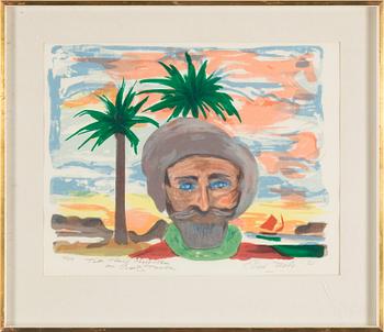 EVERT TAUBE, lithographs in colours (6), signed Evert Taube, dated -71 and numbered 62/195 with dedication in pencil.