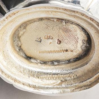 A Spanish 18th century Rococo silver coffee-pot, city mark of Barcelona. Unclear makers mark.