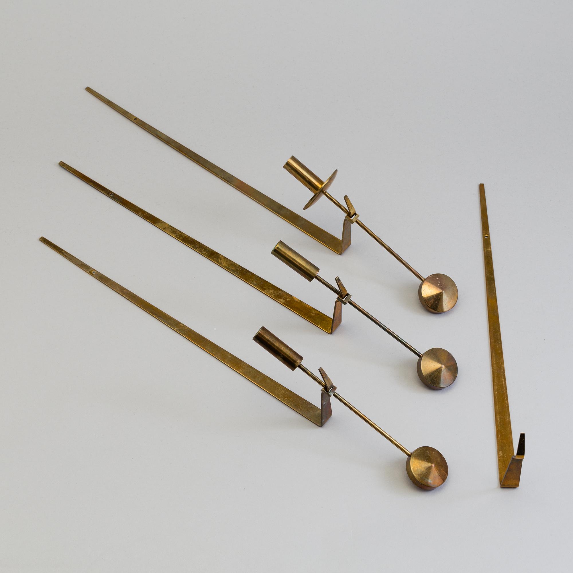 A set of two wall sconce by Pierre Forsell, Skultuna.