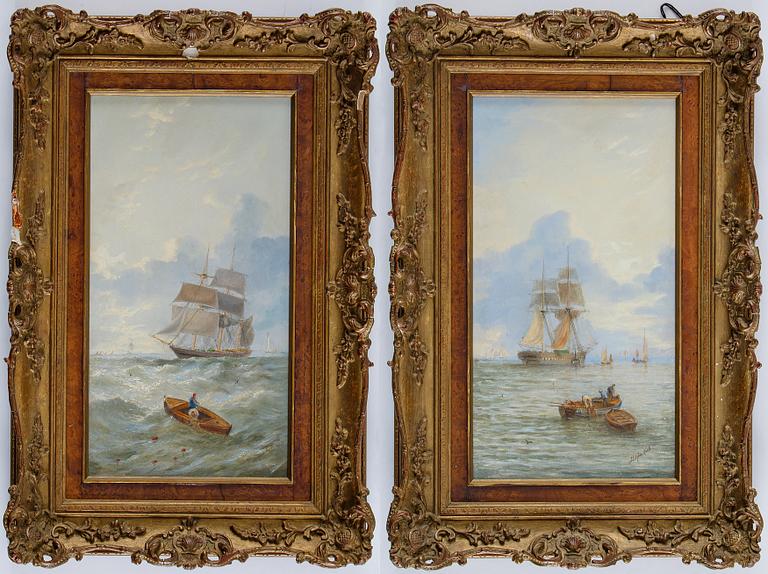 Adolphus Knell, a pair. Signed. Panels, 39 x 21 cm each.