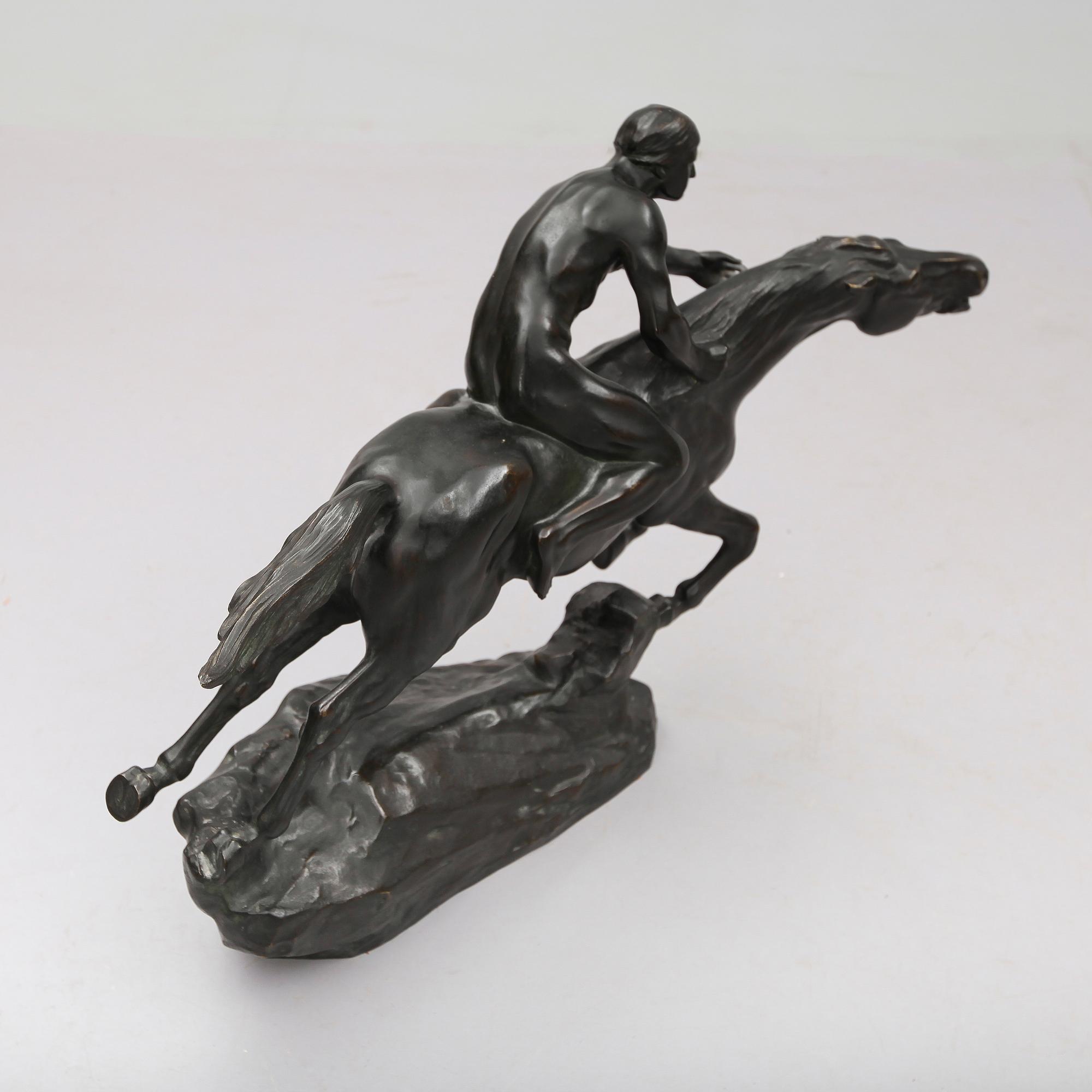 HEINRICH SPLIETH, skulptur, brons, signerad Splieth, 1919, W Nürnberg, Berlin S42.