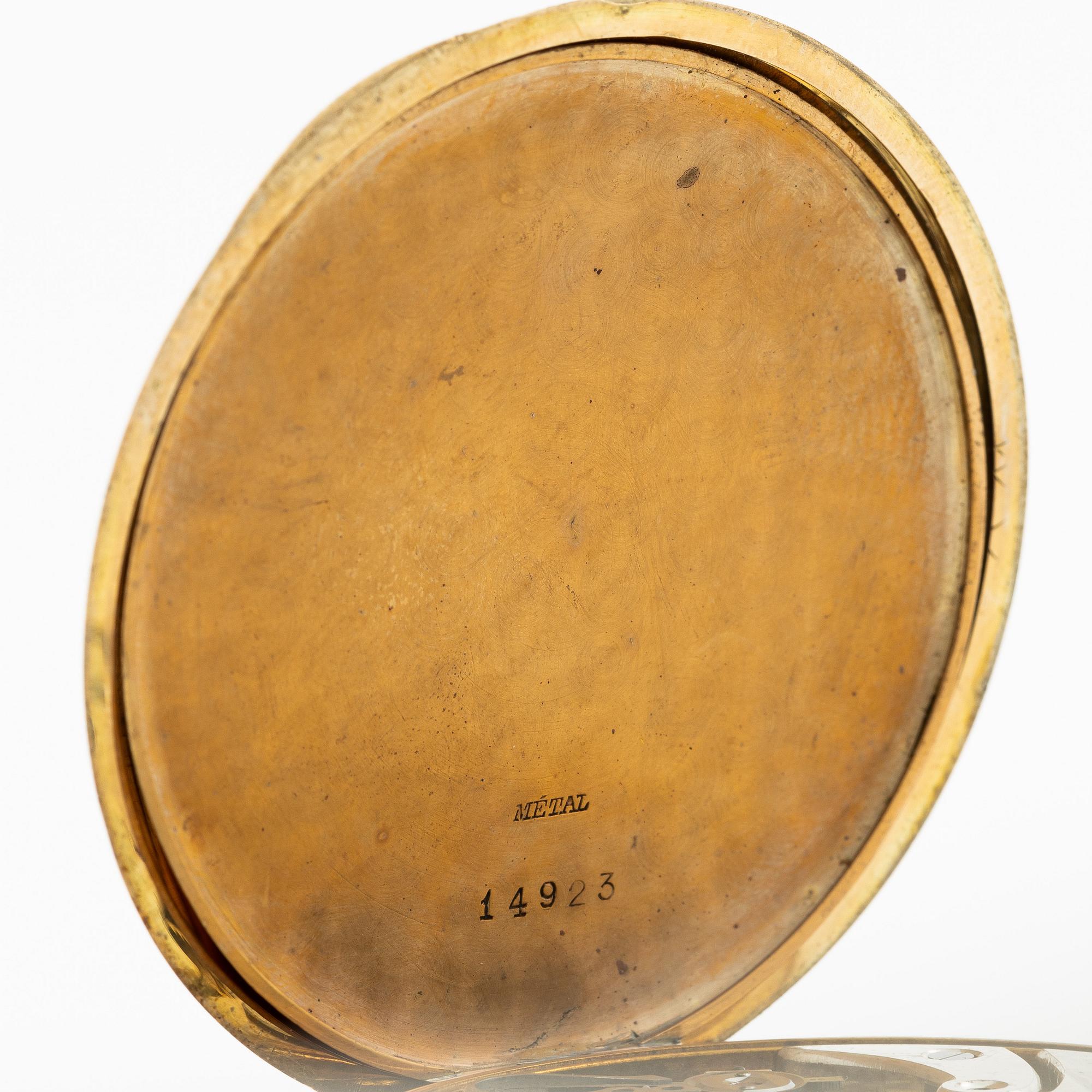 Pocket watch, 14K gold, hunter, 51.5 mm.