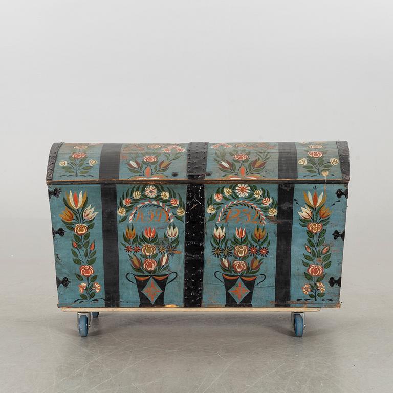 A SWEDISH 19TH CENTURY CHEST, dated 1832.