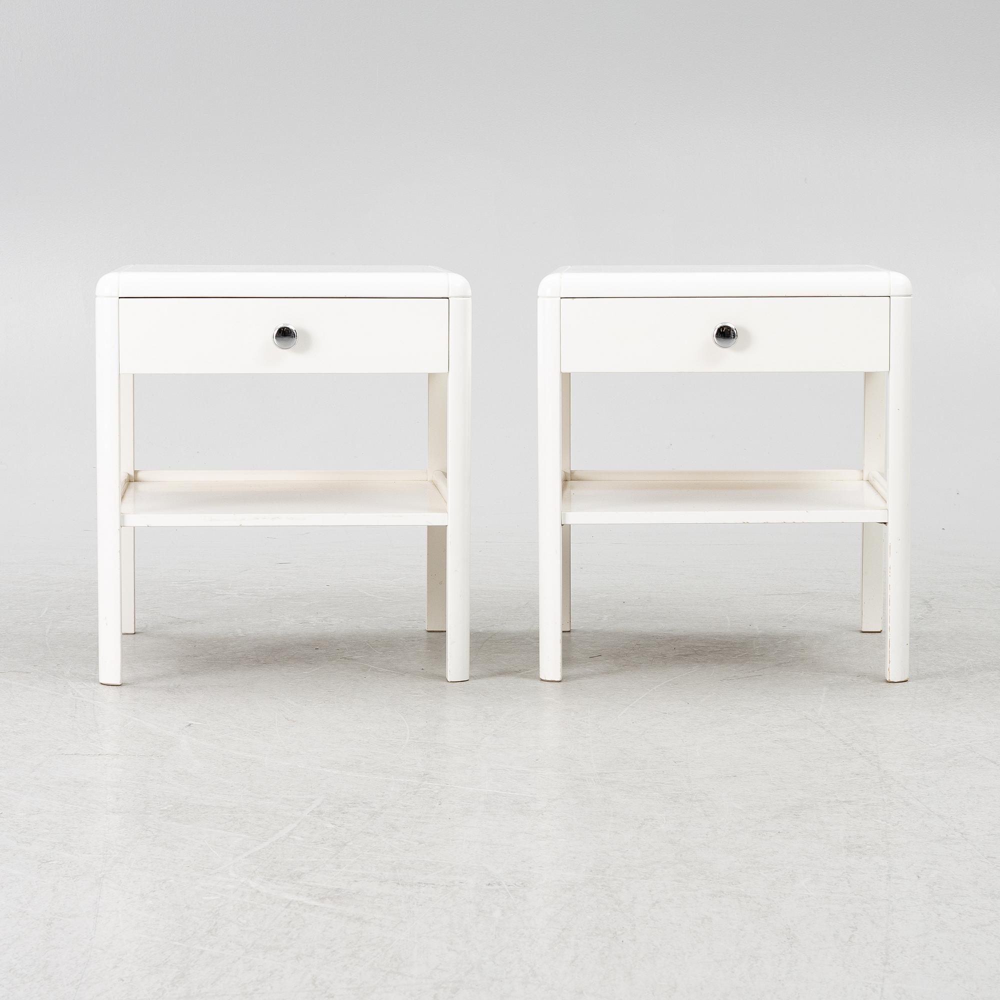 Nordiska Kompaniet, a pair of bedside tables, second half of the 20th century.