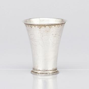 A Swedish 18th Century silver beaker, marks of Johan Steinfort, Stockholm 1758.