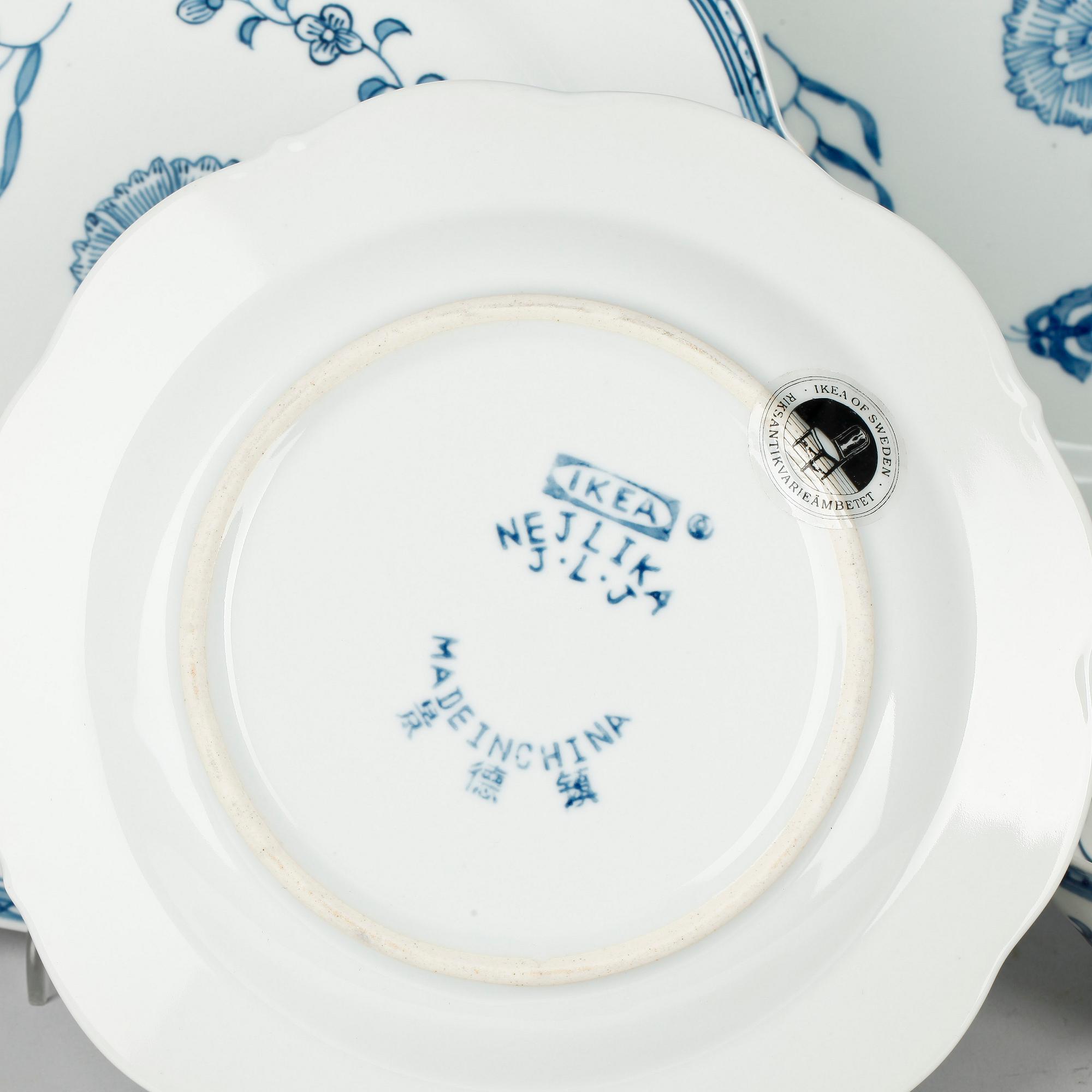 MATSERVIS, 20 delar, porslin, "Nejlika", IKEA, 1700-talsserien, 1990-tal.