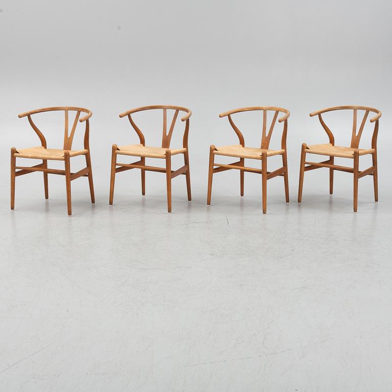 Hans Wegner, stolar 4 st, modell CH-24, "Y-stolen", Carl Hansen & Son, Odense, Danmark.