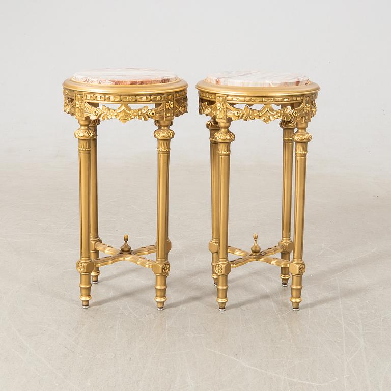 Side tables/Pedestals a pair Louis XVI style early 20th century.