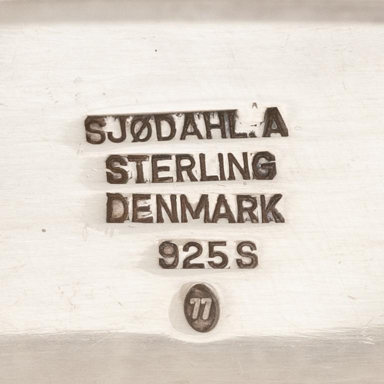 Erik Sjødahl Andersen, servettringar, 6 st, sterlingsilver, Danmark, 1900-talets senare del.