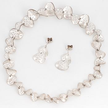 Lapponia. A sterling silver necklace and a pair of earrings.