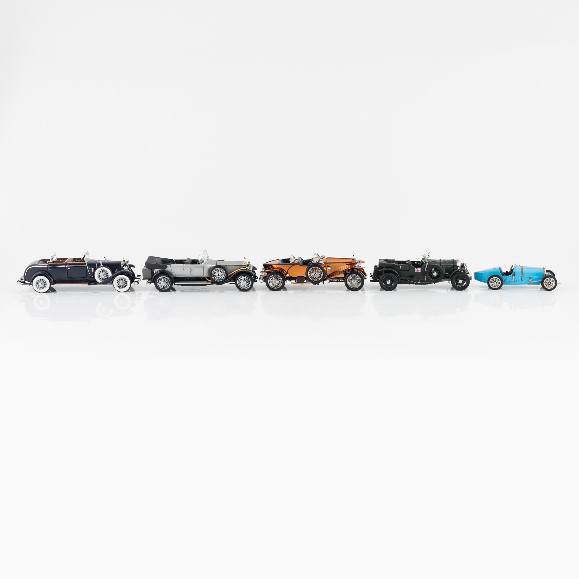 Nine die cast model cars, Franklin Mint.