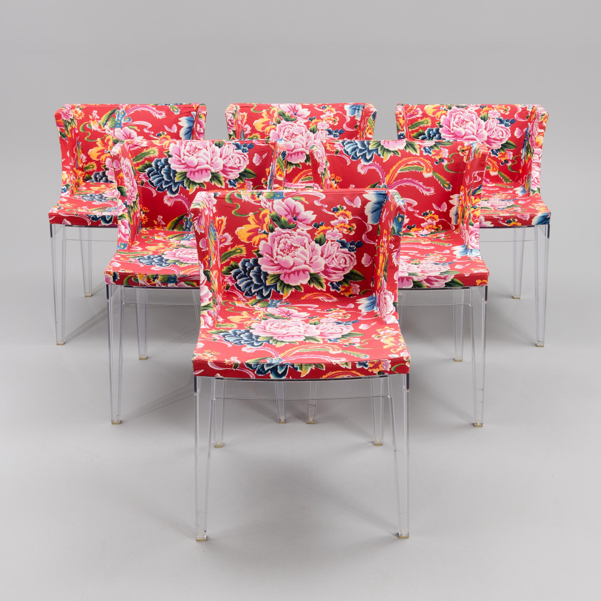 A set of six Kartell "Mademoiselle" chairs from the second half of the 20th century.