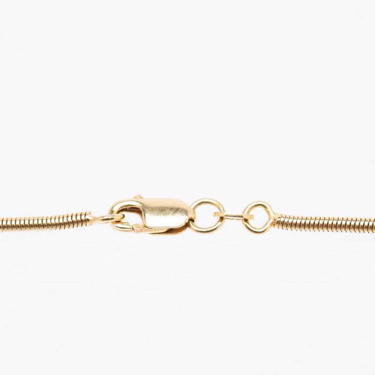 Necklace, 18k gold with opal.