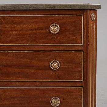 A late Gustavian mahogany commode, Stockholm, late 18th century.