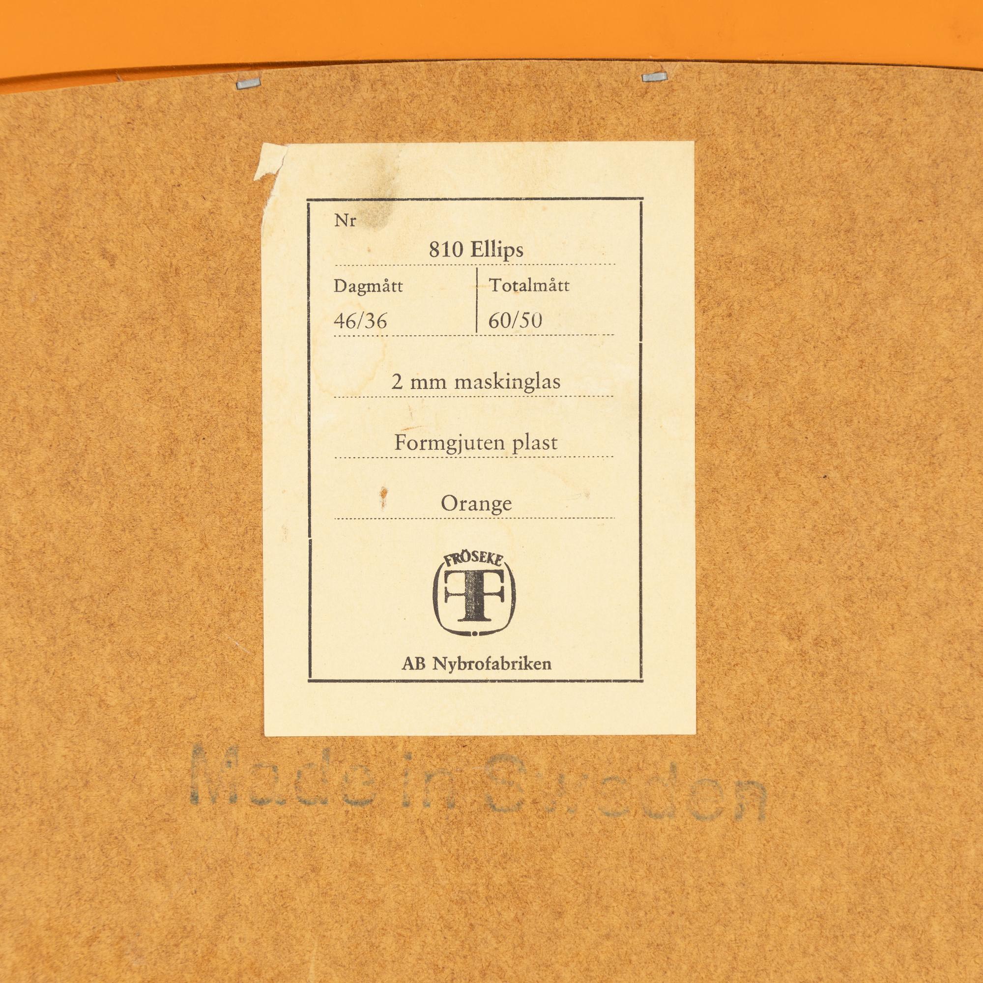 Per Argén, väggspegel, "Ellips", Fröseke, AB Nybrofabriken, 1960-tal.