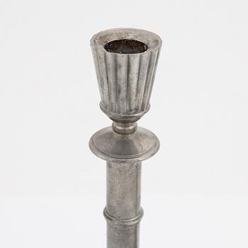 Erik Fleming, a pair of pewter candle holdes, Norrahammars tenn, Sweden, 1930.