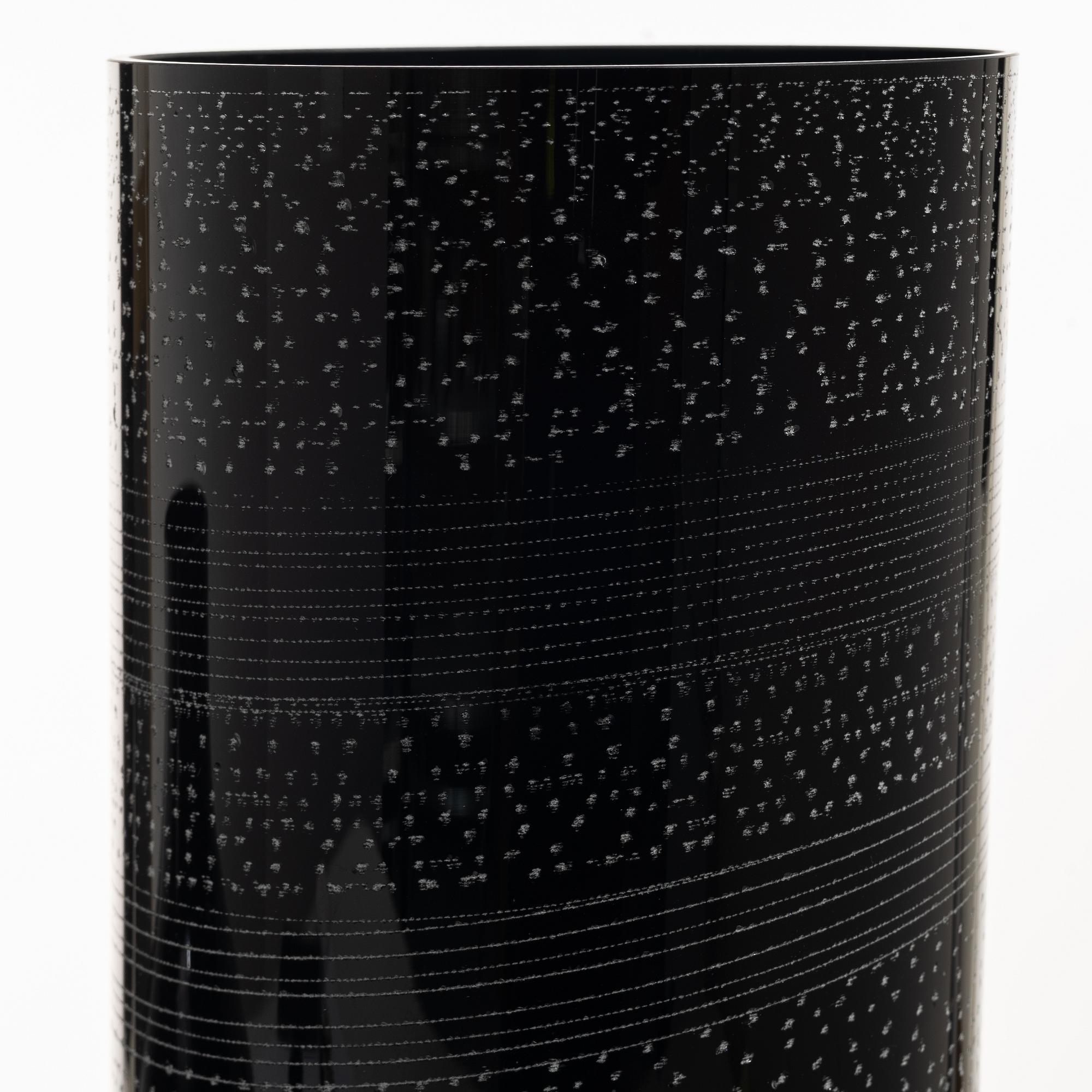 Ingegerd Råman, two glass vases “Night and Day”, Orrefors 2004, limited editions 144/200 and 32/200.